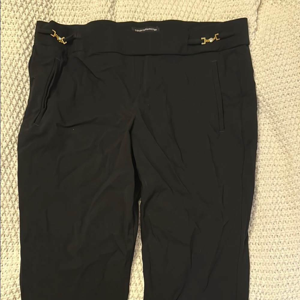 White House Black Market Black and Gold Trousers